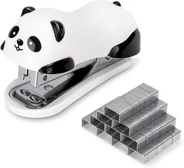 Mini Cute Panda Desktop zszywacz, zszywacz biurowy, 12 arkuszy, zawiera wbudowany zmywacz 1000pcs nr 10