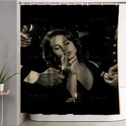 Cantora de Aidoufen Lana del Rey Vintage nascida de Curta de chuveiro retrô por HO ME Lili para decoração do banheiro