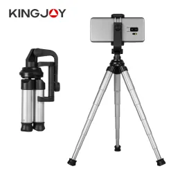 Tripods Kingjoy Mini Phone Tripod Desktop Bive Bracket Bracket مع محول مقطع الهاتف للهاتف المحمول Selfie Shooting Vlog Photography