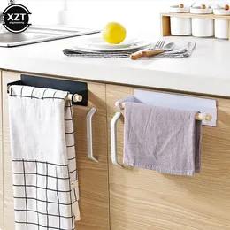 New Bathroom Wood Towel Hanger Rack Bar Kitchen Cabinet Cling Film Rag Hanging Holder Organizer Toilet Roll Paper Holder Shelf