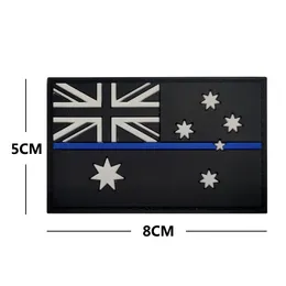 Bandeira australiana PVC+ Bordado braçadeira adesiva mágica chapéu de adesivo de adesivo Patch de adesivo Military para gancho de roupa e anel DIY