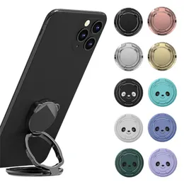 Finger Ring Holder Universal Mobile Phone Holder Socket 360 graders roterande runda ringhållare Mount Stand Accessories