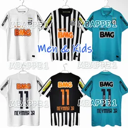 レトロ2011 2012 2013サントスレトロサッカージャージ11 12 13 Neymar Jr Ganso Elano Borges Felipe Andersage Classic Men Kids Kit Shirds Jersey