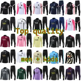 23/24/25 Soccer Tracksuits Training Chandal Mbappe Kit Sursetement Foot Tuta Jacket Retro 23/24 Utbol Football Men and Kids