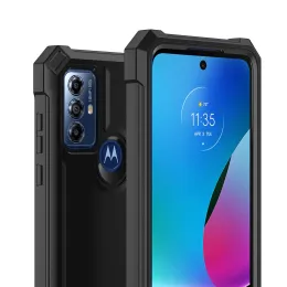 3 em 1 Defender Case para Motorola Moto G Pure/G Power 2022/G Play 2023 Armadura de capa à prova de choque de corpo inteiro Rugged+Vidro temperado