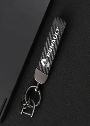 Keychains Lederauto Keychain 360 Grad rotierende Hufeisenschlüsselringe für Renault Megane 2 3 4 Clio Duster Captur Accessoires5624942