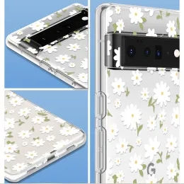 Custodia per telefono da margherita bianco per Google Pixel 7a 7Pro 7 6A 6 6Pro 5 5A 5G 4xl 4 2 3xl 2xl 3 3A 3axl 4A Copertina di silicone morbido trasparente