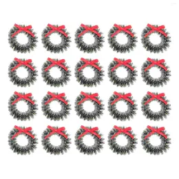 Fiori decorativi 20 ghirlanda anello natalizio anelli artificiali da tovagliolo in miniatura ghirlande di alberi di sisal per leasing