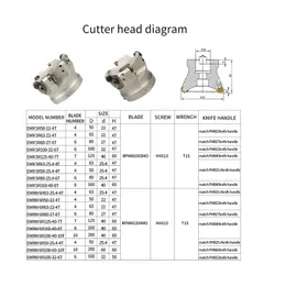 EMR 5R50-22-4T EMRW 6R50-22-4T TRS 6R50-25.4-4T R200 5R50-22-4T Конечная мельница для лицевой машины для фрезерной машины RPMT Вставка карбида CNC