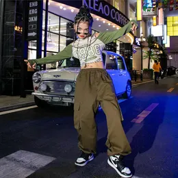Mädchen Teen Concert Streetwear Hip Hop Kleidung Crop Tank Sweatshirt Tops Joggershosen für Kinder Jazz Tanz Kostüm Kpop Kleidung