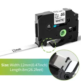 Fita de etiqueta de 12 mm de rótulo de padrão compatível com o irmão p-touch label tze-231 para pt-h110 pt-d200 pt-p710bt Máquina de marcação