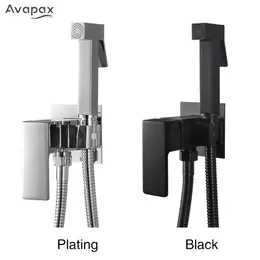 Avapax Brass Bidet faucet Chrome Toilet Bidet Sprayer Set Hot And Cold Water Toilet Bidet faucet Hygienic Shower For Bathroom