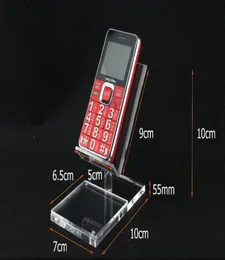 New Style Clear Acrylic high chair shape Mobile cell Phone holder Display Rack Desktop with label tag sign name card frame3633033