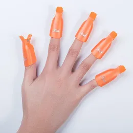 10pcs cola de unha tampa de removedor de plástico envoltórios de unhas de clipe de gel de removedor de gel de gel uv líquido de limpeza para remoção de ferramentas de manicure de verniz