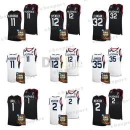 Anpassad NCAA UConn Huskies College Jersey 2024 Final Four 4 Patch Basketball University 3 Jeremy Lamb 22 Rudy Gay 32 Richard Hamilton Ray Allen 34 Kemba Walker