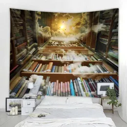 Bibliothek Sternen Wandteppiche Wandteppich Vintage Mystery Sky Bücherregal Wand Mount Bohemian Psychedelic Art Deco Schlafzimmer Wohnzimmer 8 Größen R0411 1