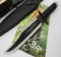 2020 Rambo First Blood 2 II Signature Autograph Bowie Edition Licensierad Survival Knife Outdoor Hunt Knife5155952