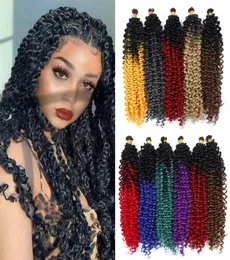 14039039 35CM Water Wave Bulk Hair Afro Kinky Curly Crochet Braiding Hair Extensions Handmade Braid 24 rootsPack Hair9327346