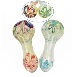 Glas Bong 4,2 Zoll farbigem Löffel Hitzebeständiger Glas Bong Ölbrenner für Tabakhandrohr Quarz Stick Dab Rig Bong