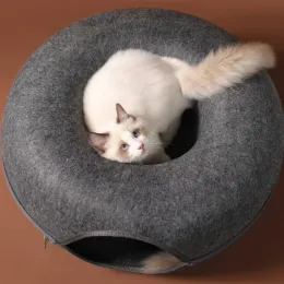 Cat Tunnel Donut for Cat Bed Toys Interactive Cat House Cat Tunnel Bed Kitten Toy Pet Bed Cat Donut Bed Cat Accessories Casa
