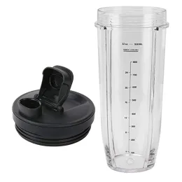 Shavers Adjuicer Accessories 32oz Cup and Spout Lid for Ninja Bl480 / Bl490 / Bl640 / Bl680 Auto Iq Series Juicer