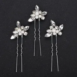 Pérolas de cristal de banquete de casamento 3pcs Hairpins Rosa ouro prato de ouro de ouro de ouro de ouro para peças de cabelo para jóias de cabelo de festa