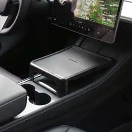 Bandeja de jantar para Tesla Modelo 3 Y Central Placa Central Console Drink Drink Fast Food Titular Acessorie de carro 2021-2023