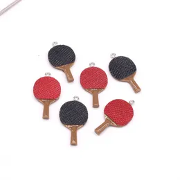 Mix 10pcs/Pack Funny Mini Table Tennis Bats Resin Resin Charms Cute Flatback Game Pendant for inring keychain diy making f139