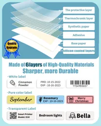 3 rolos phomemo q30 q31 etiqueta de papel adesivo de papel papel impermeável anti-ole lacrime lacret tag rótulo resistente a rótulo papel