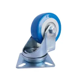 Caster plana azul de 2 polegadas com rolamento de freio roller universal