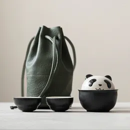 Чайные наборы Travel Tea Set Outdoor Portable Creence Cup Creative Panda Styling Gift Ceramic Teacup