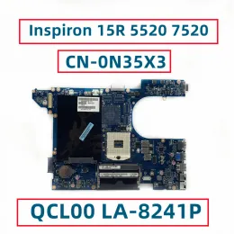 Scheda madre per Dell Inspiron 15R 5520 7520 Laptop Madono della scheda madre HM77 QCL00 LA8241P CN0N35X3 0N35X3 N35X3 DDR3 completamente testato