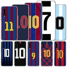 FootBall Number 7 10 30 Soft Case For Huawei P30 Lite P40 P20 P10 P50 Pro Phone Cover Mate 20 30 40 10 P30Lite Shell Funda Coque