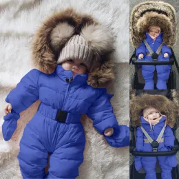 Trousers Snow Gear Infant Baby Girls Boys Romper Suit Warm Hooded Snowsuit Jumpsuit Down Coat Romper Padded Warm Pants Toddler Girls