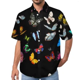 Camisas casuais masculinas coloridas Butterfly Shirt Mom