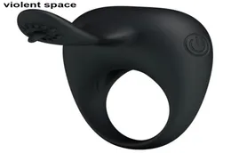 Gwałtowne przestrzeń Penis Pierścień Silikon wibrujący Pierścień Pierścień Wibrator Sex For Men Pary Zarkanie Anillo Vibrador dla dorosłych zabawki Y1812819767