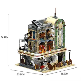 다운타운 식당 묵시록 식당 Doomsday Series Moc 89101 City Ruins Architecture Bricks Model Blocks Building 장난감 선물