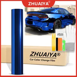 Car Color Change Film (152cmx18m) Sky Blue Supercast Chrome Vinyl Wrap Sticker Car Auto Vehicle Motorcycle DIY Decal ZHUAIYA