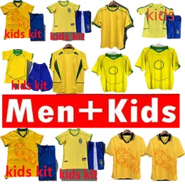 Brasil Retro متعددة الخيارات كرة القدم قمصان كرة القدم Ronaldo 1957 85 88 91 93 94 98 00 Ronaldinho Kaka R. Carlos Camisa de Futebolls Brazils Shirt Rivaldo Classic Jersey