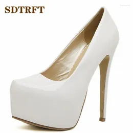 Dress Shoes SDTRFT Plus:35-44 Zapatos Mujer 15cm Thin Heels Patent Leather Platform Wedding Woman Sexy Crossdresser Pumps