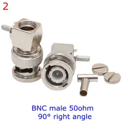 10pcs Q9 BNC Connettore BNC 50 OHM 75 OHM MASCHIO MASCHIO Anglello con Nut Nut O-Ring Crimpa