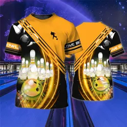 Adoro le magliette 3D in stile sportivo da bowling per la manica corta maschile da bowling stampare da uomo top per strade da 6xl