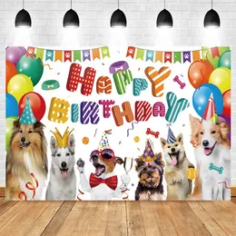 Hadi Paw-ty Pet Party Backdrops Sevimli Köpek Kedi Doğum Günü Fotoğraf Arka Planlar Fotoğraf Stüdyosu için Fotoğraf Portresi Fotoğraf