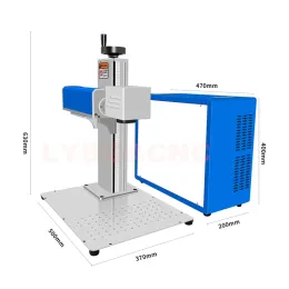 50W Raycus Separated Fiber Laser Marking Machine 20W 30W Max typskylt Gravering med roterande axel