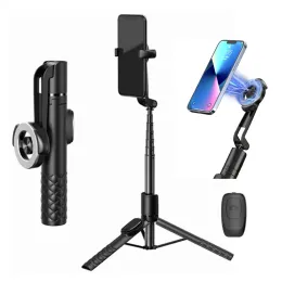 Tripods Upgarde 1300mm Selfie Selfie Stick Magnetic Trans مع جهاز التحكم عن بُعد لـ Magsaf iPhone 15 14 13 12 Xiaomi Samsung Floor Floor Tripod