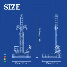 野生の発光のbuildmocブレスゼルダードハイラルキャッスルボットアームズブリックトイギフトに設定されたマスターソードビルディングブロック