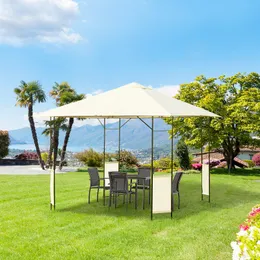 10' x 10' Patio Gazebo, Outdoor Gazebo Modern Canopy Shelter with Vents Roof and Steel Decorative Columns, for Garden