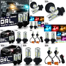 TCART LED -biltillbehör för Nissan Juke DRL 1156 PY21W BAU15S DAYTIME Running Light Front Turn Signals allt i ett