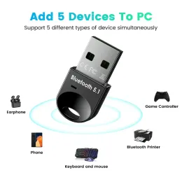 Adattatore Bluetooth USB 5.1 Ricevitore Bluetooth USB Bluetooth 5 0 Dongle 5.0 BT trasmettitore APTX Mini adattatore per altoparlanti per laptop per PC