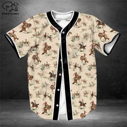 Cowboy -Gegenstände Mandala Muster Baseball -Trikot -Shirt 3D überall über bedruckte Baseball -Trikot -Shirts Hip Hop Tops